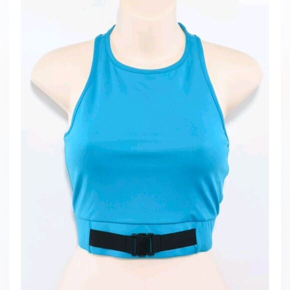 Nike Women's Buckle Crop Tank Top Gym Training (Teal ) (XSmall) RRP£40 - Picture 4 of 6
